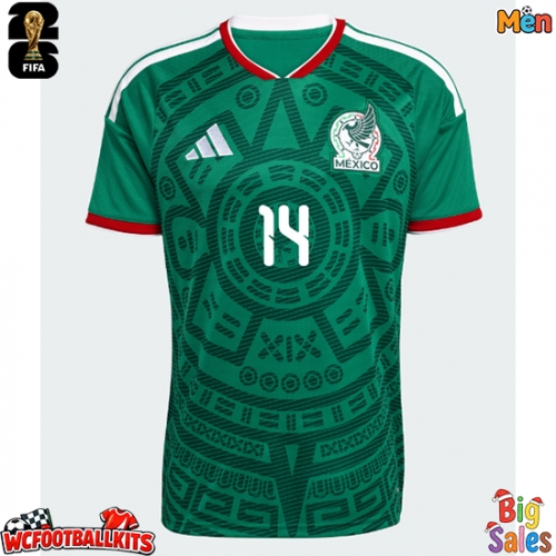 Mexico Erick Sanchez #14 Replica Home Stadium Shirt World Cup 2026 Short Sleeve